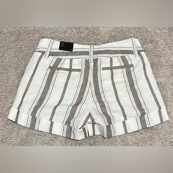 EXPRESS MIDI linen striped shorts size O - Picture 4 of 11